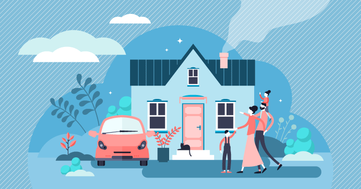family outside of their home